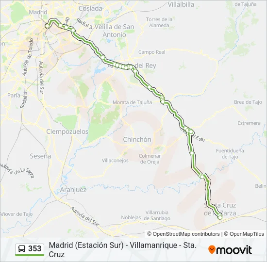 353 Bus Line Map