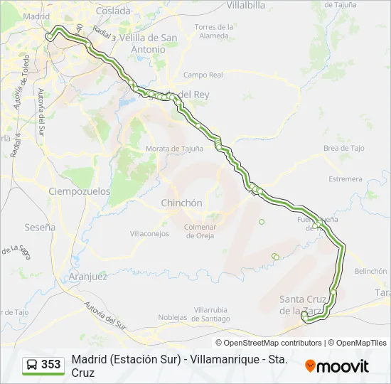 353 Bus Line Map
