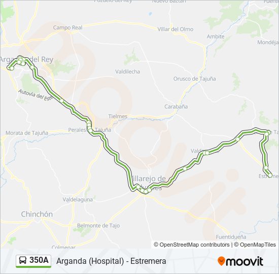 Mapa de 350A de autobús