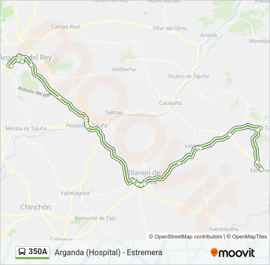 350A Bus Line Map