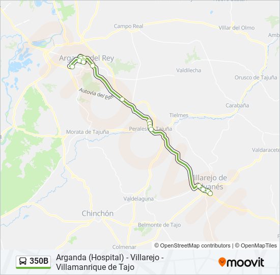 Mapa de 350B de autobús