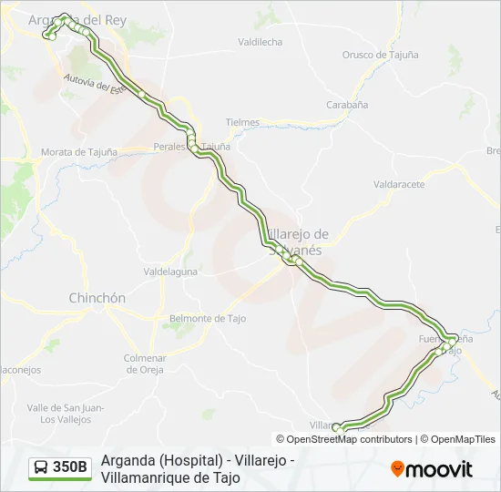 350B Bus Line Map