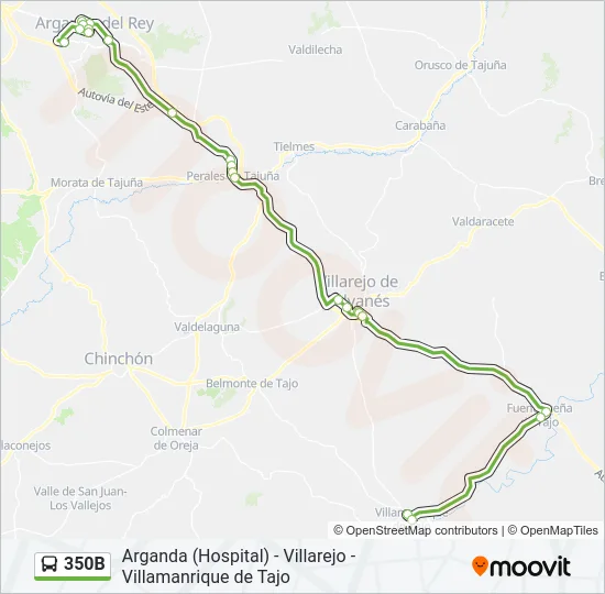 350B Bus Line Map