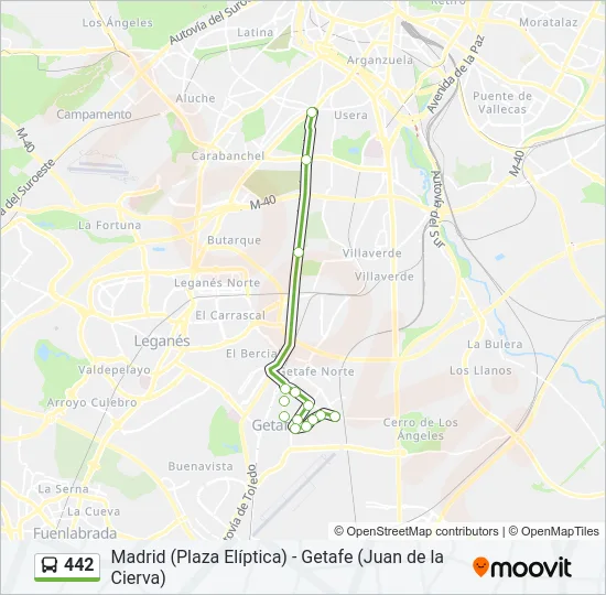 442 Bus Line Map
