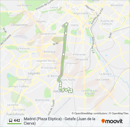 442 Bus Line Map