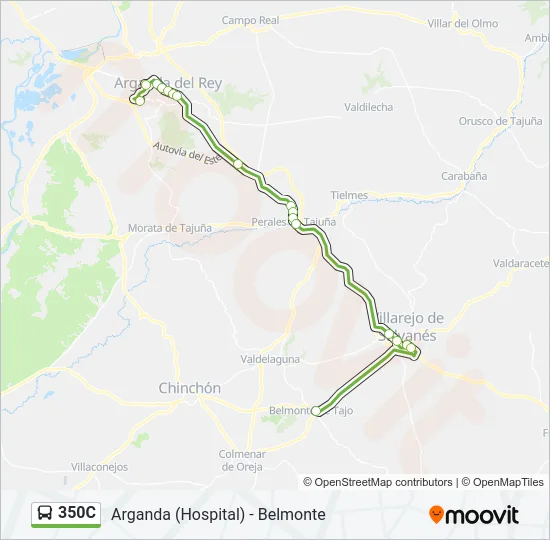 350C Bus Line Map