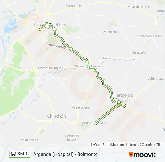 350C Bus Line Map
