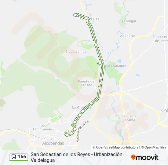 166 Bus Line Map