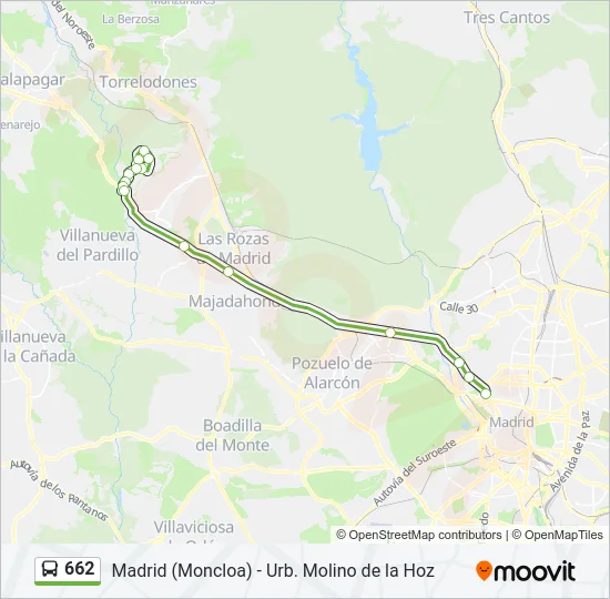 662 Bus Line Map