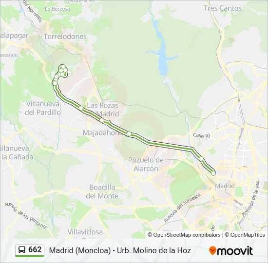 662 Bus Line Map