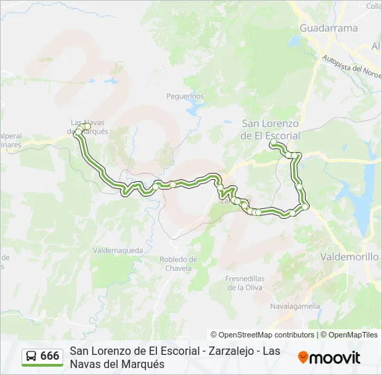 666 Bus Line Map