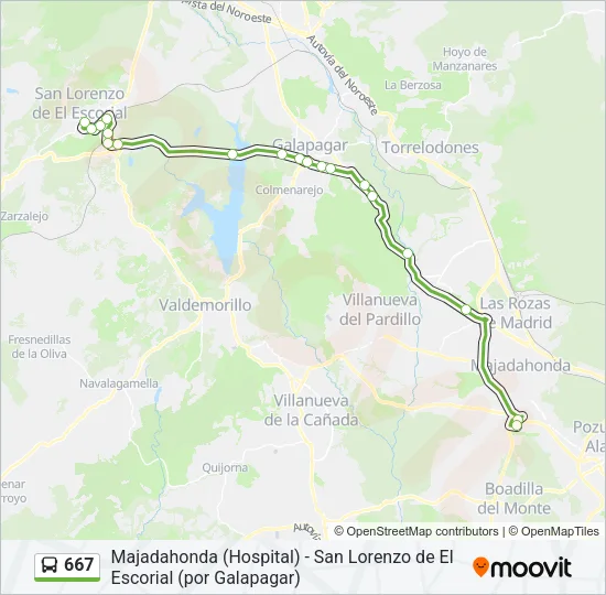 667 Bus Line Map