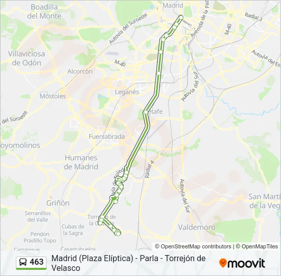 463 Bus Line Map