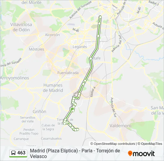 463 Bus Line Map