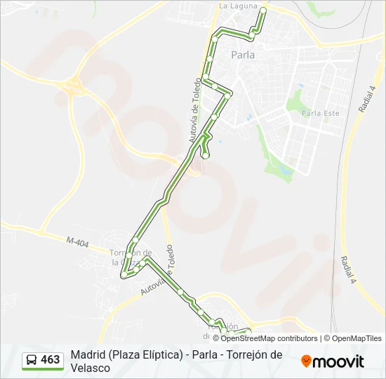 463 Bus Line Map
