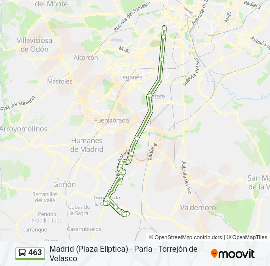 463 Bus Line Map