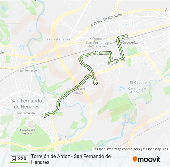 220 Bus Line Map