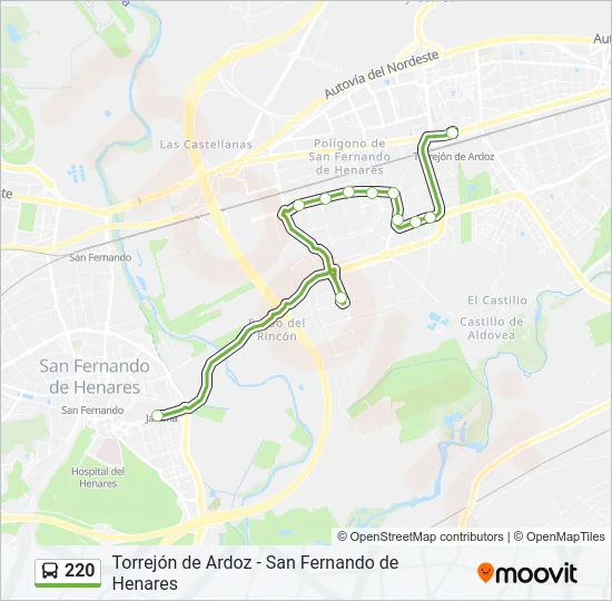 220 Bus Line Map