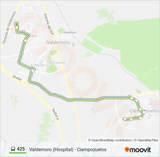425 Bus Line Map