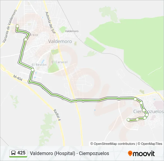 425 Bus Line Map