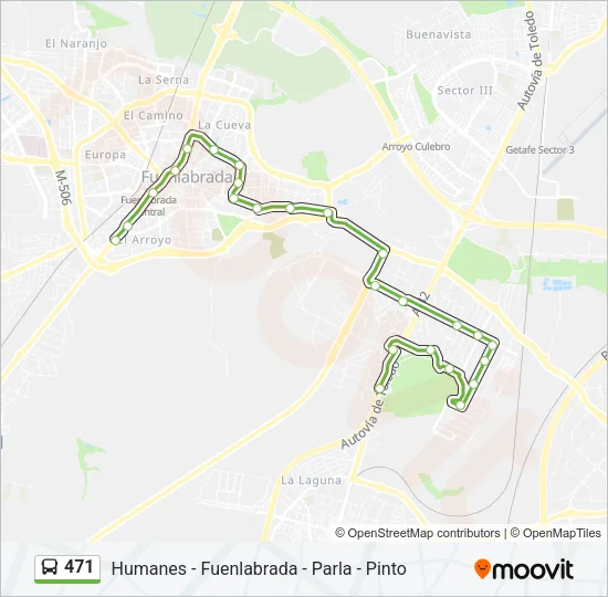 471 Bus Line Map