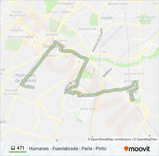 471 Bus Line Map