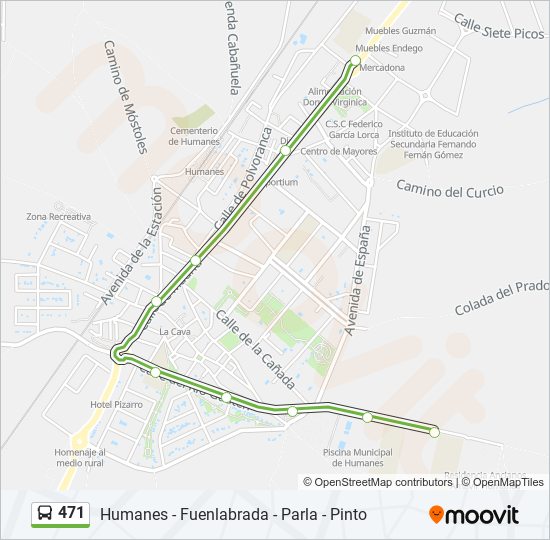 Mapa de 471 de autobús