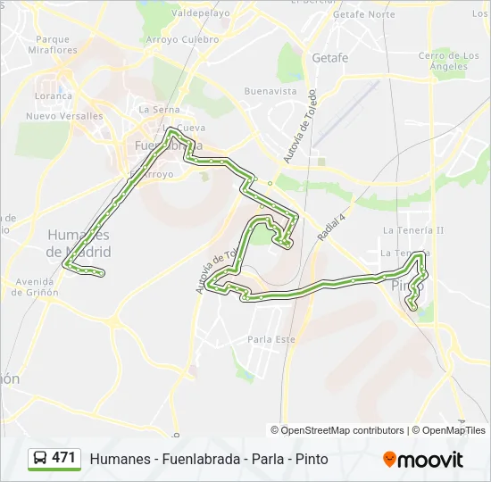 471 Bus Line Map