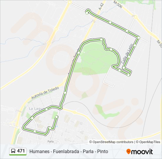 Mapa de 471 de autobús