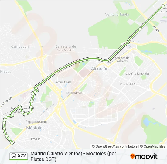 522 Bus Line Map