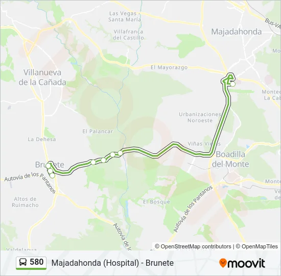 580 Bus Line Map