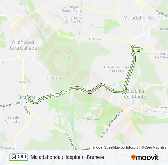 580 Bus Line Map