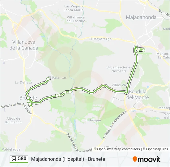 580 Bus Line Map
