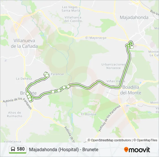 580 Bus Line Map