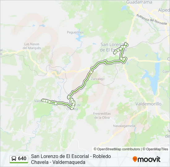 640 Bus Line Map