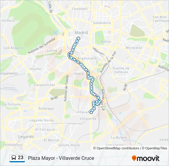 23 Bus Line Map