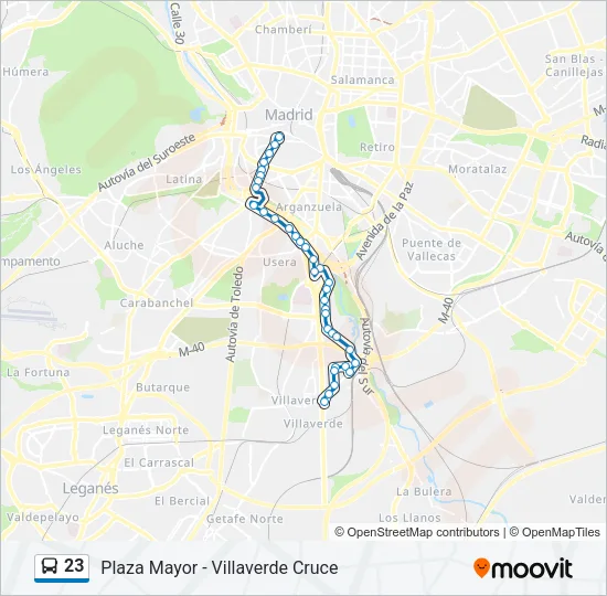 23 Bus Line Map