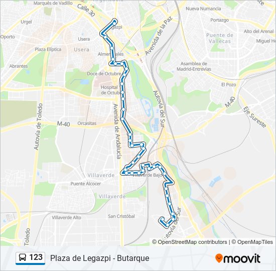 Mapa de 123 de autobús