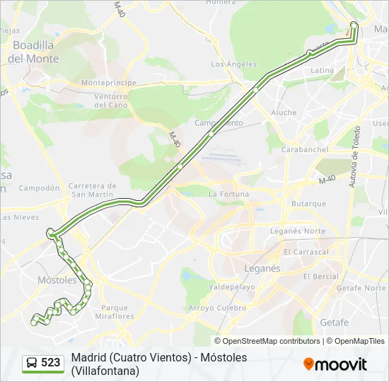 523 Bus Line Map