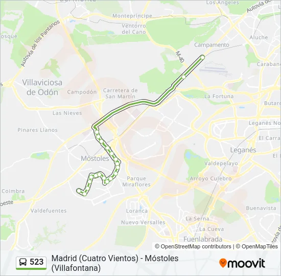 523 Bus Line Map