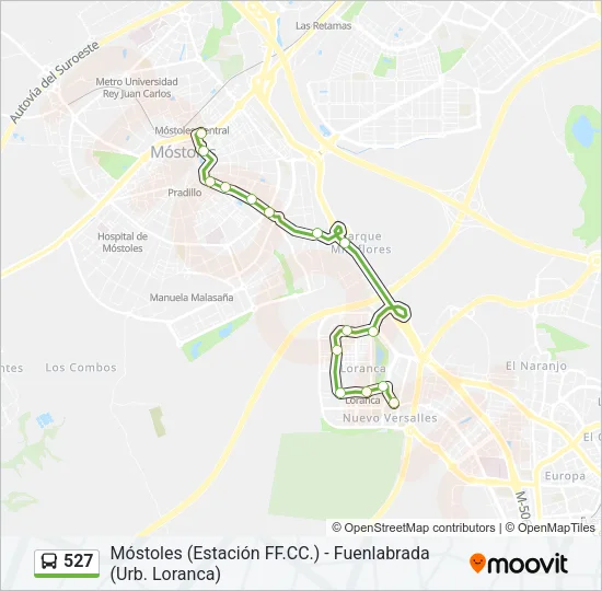 527 Bus Line Map