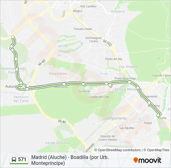 571 Bus Line Map