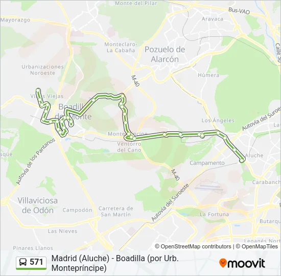 571 Bus Line Map