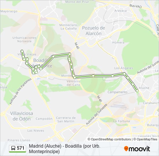 571 Route: Schedules, Stops & Maps - Av. Las Águilas - Aluche‎→Av. Monte  Segovia - Monte Guadalupe (Updated)