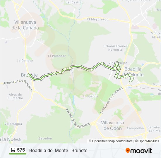 Mapa de 575 de autobús