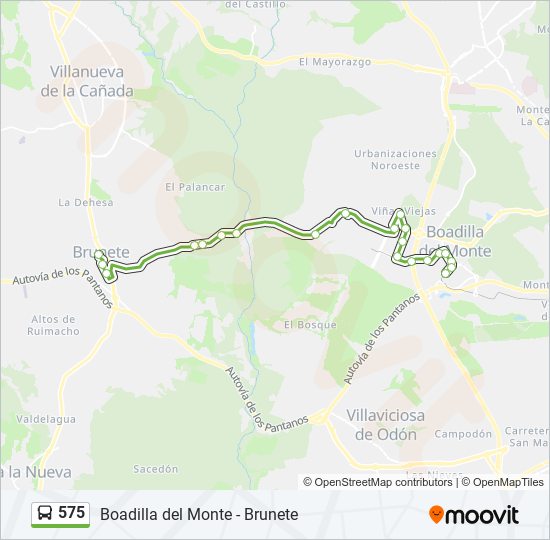 Mapa de 575 de autobús