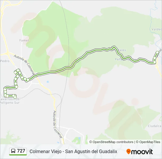 727 Bus Line Map