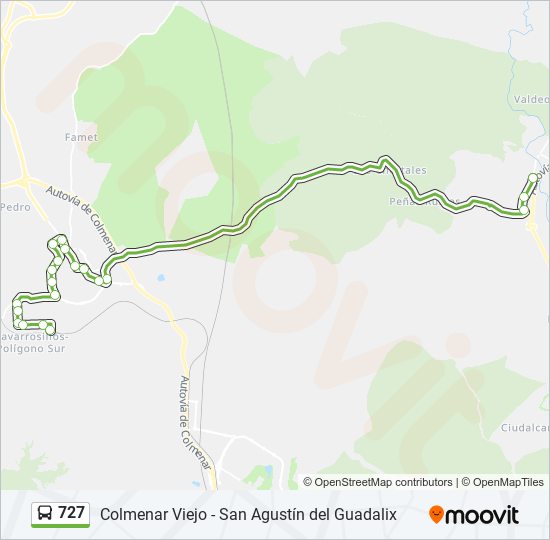 727 bus Line Map