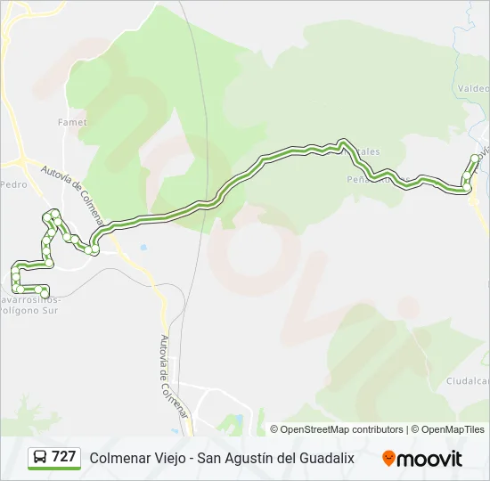 727 Bus Line Map