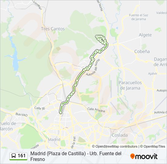 161 bus Mapa de línia